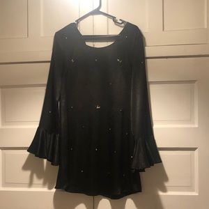 Long sleeve black cocktail dress